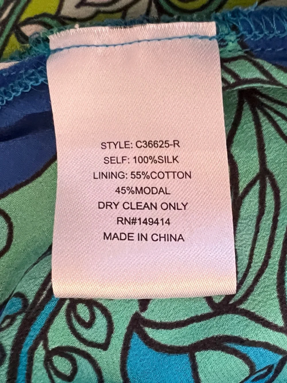 Johnny Was 100% Silk KAHINU Dress  in Diomedes Blue Green Sz L LIKE NEW - Picture 13 of 14